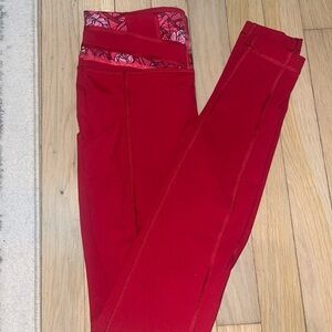 red lululemon leggings